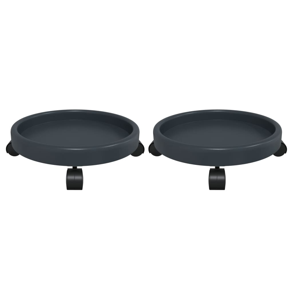 vidaXL 2 db szürke kerekes virágtartó átmérő 34 cm 35 kg