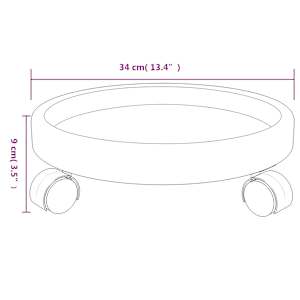 Vozíky na rostliny na kolečkách 2 ks šedé průměr 34 cm 35 kg - obrázek 9