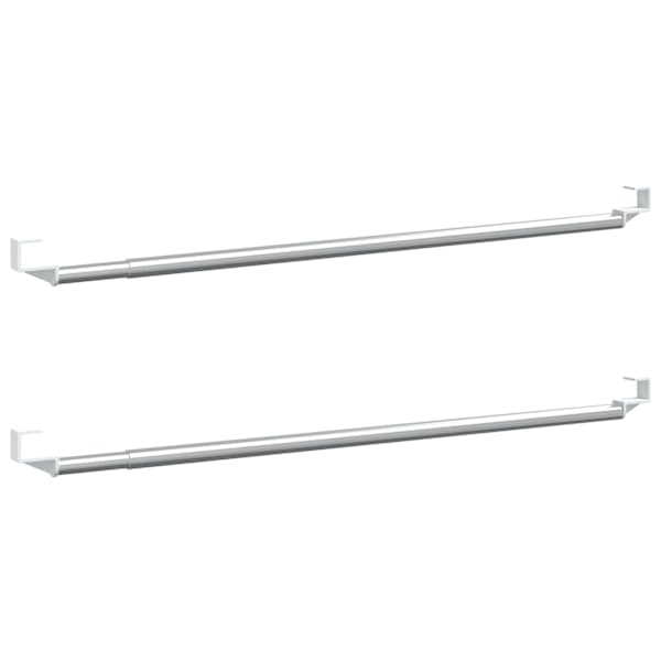 vidaXL kardinapuud 2 tk, valge ja h&otilde;bedane, 40-60 cm, alumiinium