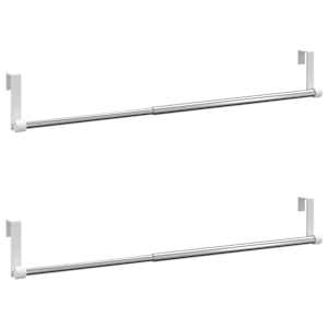 vidaXL kardinapuud 2 tk, valge ja h&otilde;bedane, 40-60 cm, alumiinium