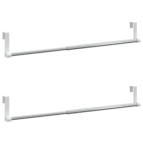 vidaXL kardinapuud 2 tk, valge ja h&otilde;bedane, 40-60 cm, alumiinium