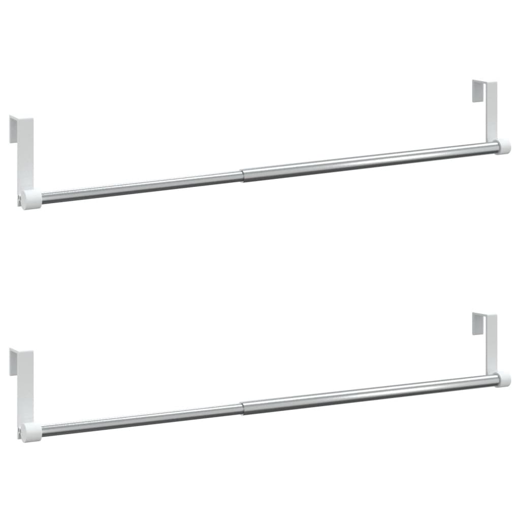 vidaXL Gardinenstangen 2 Stk. Wei&szlig; und Silbern 40-60 cm Aluminium