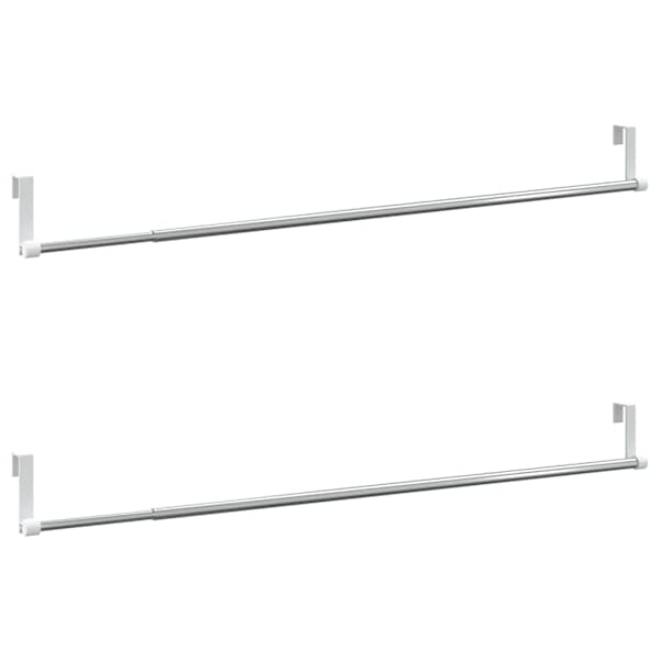 vidaXL kardinapuud 2 tk, valge ja h&otilde;bedane, 60-105 cm, alumiinium