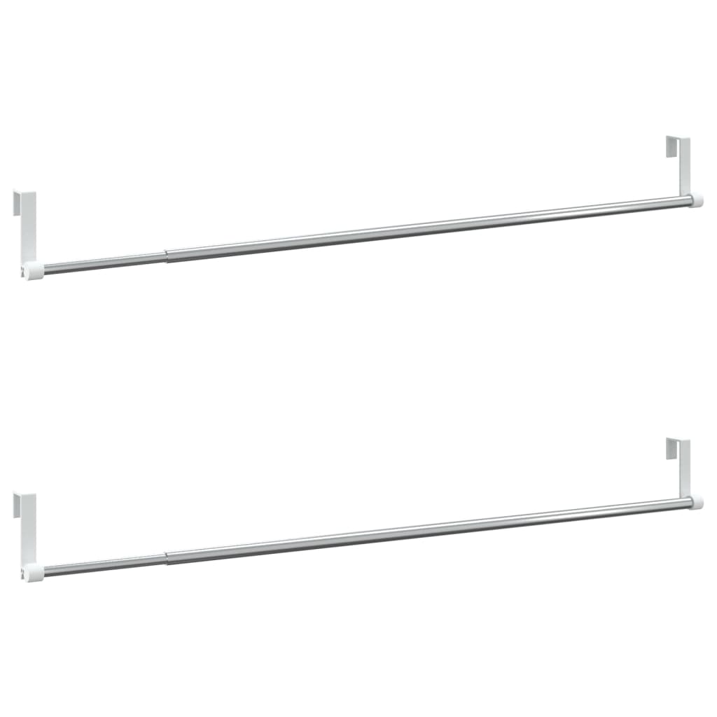 VidaXL Curtain Rails 2 Pcs White And Silver 60-105 Cm Aluminium