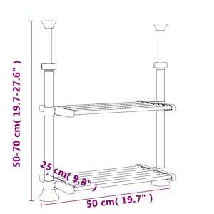 Kuchyňský regál 50 x 25 x (50–70) cm hliník - obrázek 7