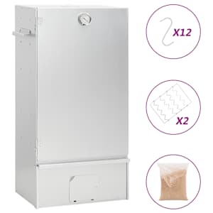 Pečica za dimljenje z lesenimi sekanci 44,5x29x83 cm jeklo