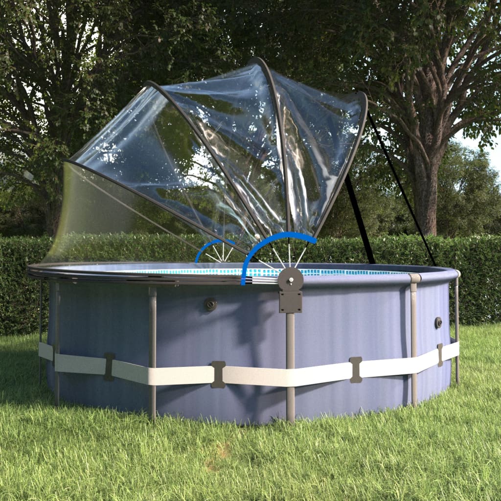 vidaXL Uima-altaan kupoli telineellä pyöreä 406×203 cm PVC