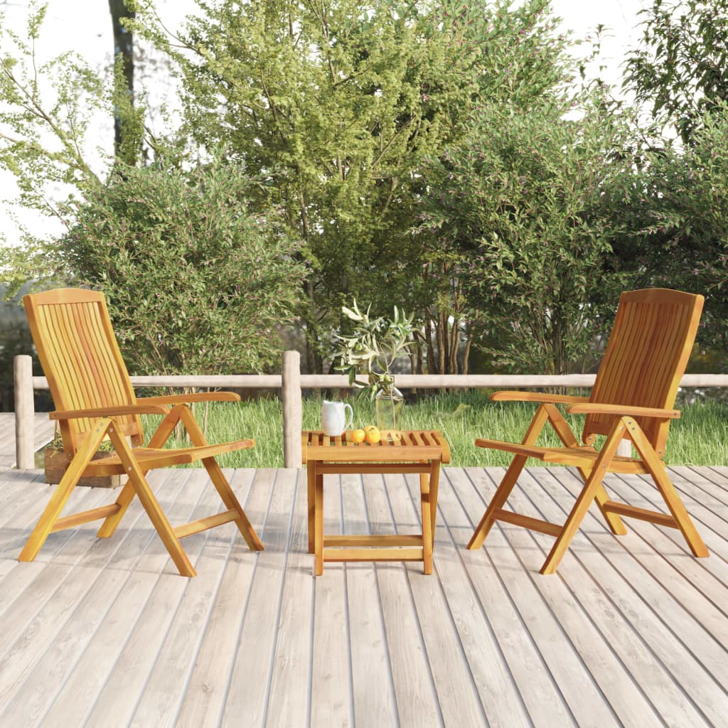 Zestaw wypoczynkowy ogrodowy drewniany 2 krzesła + stolik, 60x74,5x104 cm, drewno tekowe
