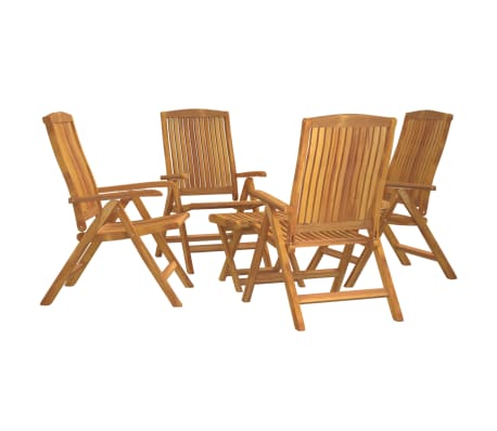vidaXL Salon de jardin 5 pcs bois massif de teck