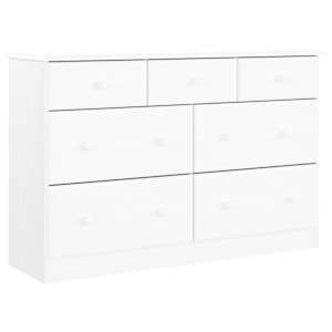 Komoda ALTA bílá 112 x 35 x 73 cm masivní borové dřevo - obrázek 2