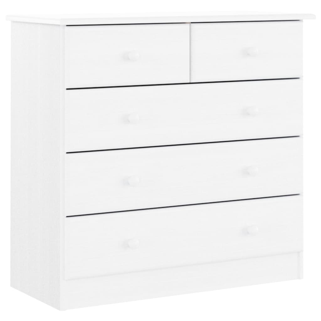 vidaXL Ladekast ALTA 77x35x73 cm massief grenenhout wit