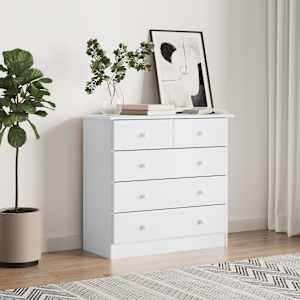 Predalnik ALTA bel 77x35x73 cm trdna borovina