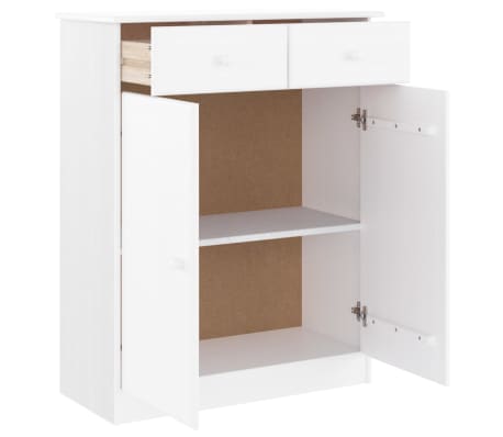 vidaXL Шкаф за обувки ALTA, бял, 77x35x96 см, бор масив