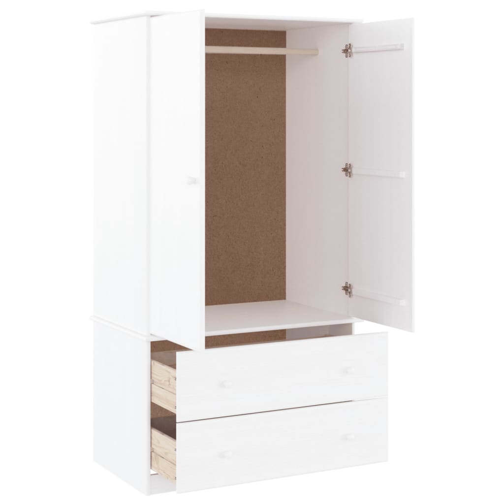 vidaXL Wardrobe ALTA White 90x55x170 cm Solid Wood Pine