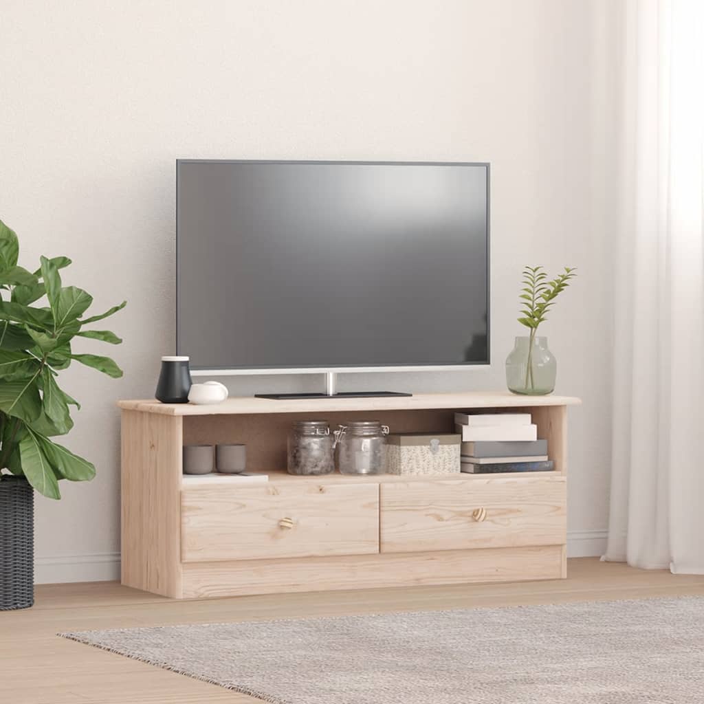 vidaXL Dulap TV cu sertare „ALTA” 100x35x41 cm, lemn masiv de pin