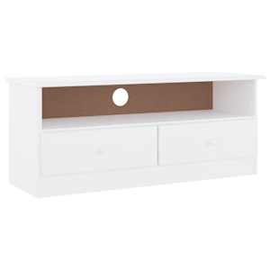 TV skříňka se zásuvkami ALTA bílá 100x35x41 cm masivní borovice - obrázek 2