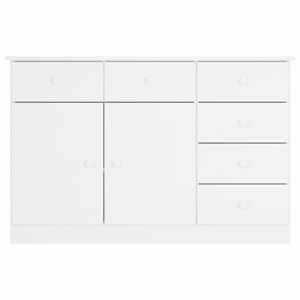 vidaXL Sideboard ALTA Wei&szlig; 112x35x73 cm Massivholz Kiefer