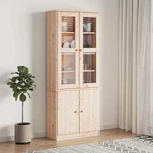 Steklena vitrina ALTA 77x35x186,5 cm trdna borovina