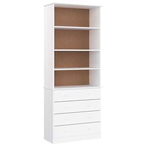 vidaXL raamaturiiul sahtlitega "ALTA" valge, 77x35x186,5 cm, m&auml;nnipuit