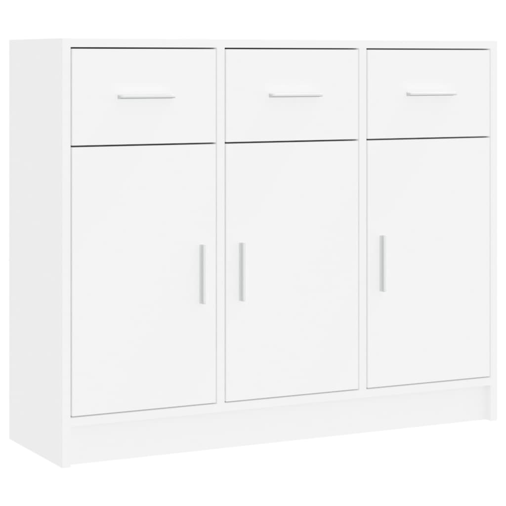 E-shop vidaXL Komoda biela 91x28x75 cm, umelé drevo