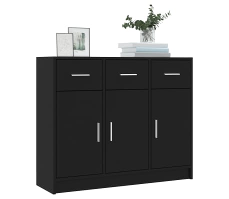 vidaXL Senkki musta 91x28x75 cm tekninen puu