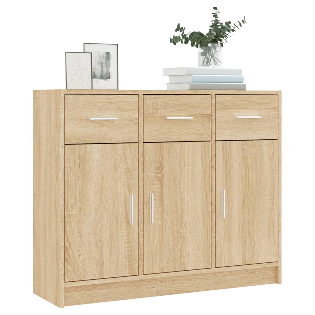 vidaXL Dressoir 91x28x75 cm bewerkt hout sonoma eikenkleurig afbeelding