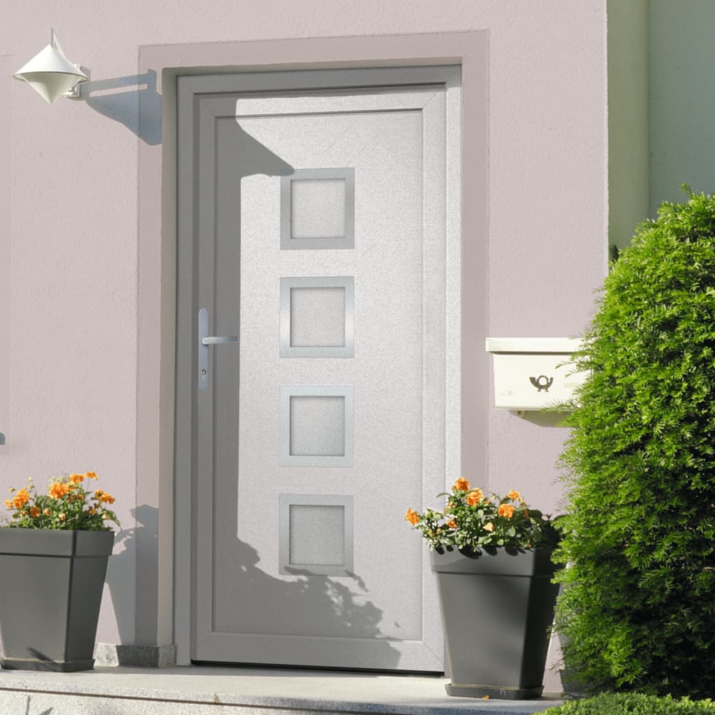 vida XL Haustür Weiß 88x 200 cm PVC
