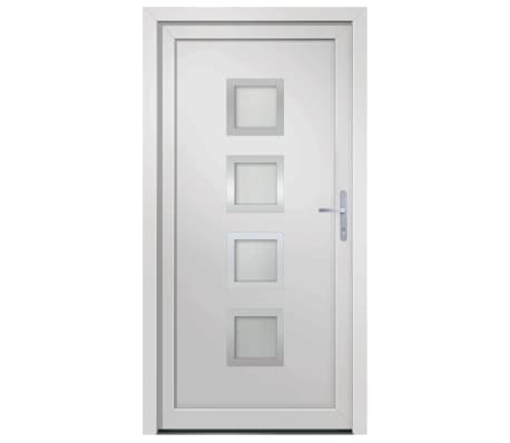 vidaXL Front Door White 108x208 cm PVC