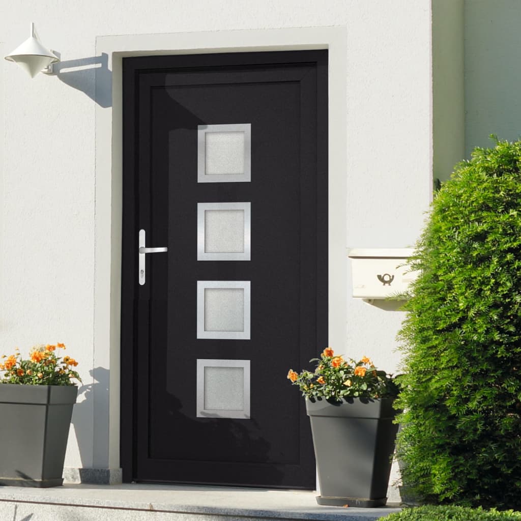 vida XL Haustür Anthrazit 108x 200 cm PVC