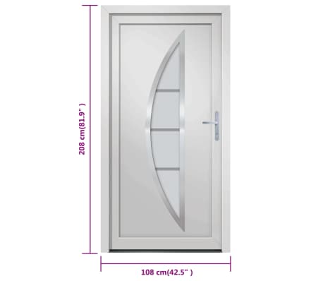 Porta Ingresso In PVC Bianca 98x200 Cm - Sicura Con Chiusura 5 Punti