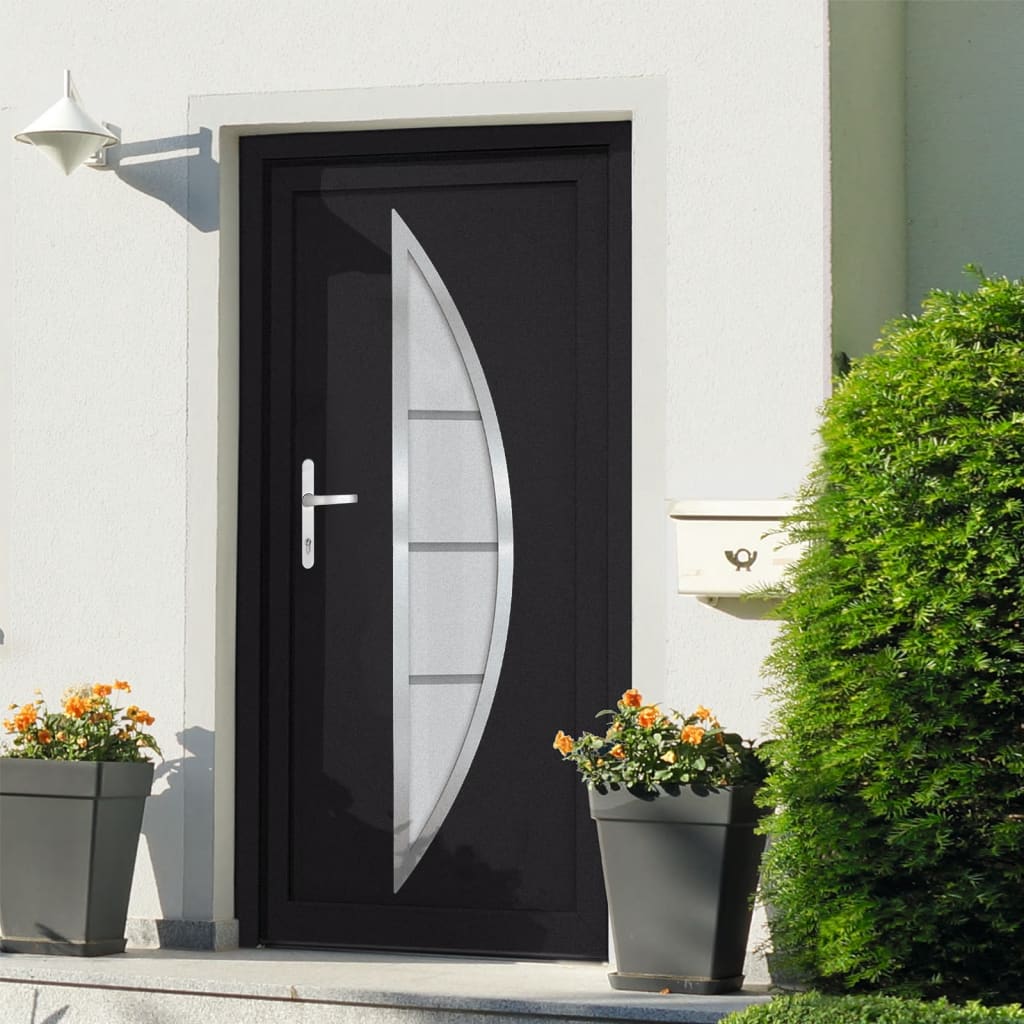 vidaXL Haustür Anthrazit 88x200 cm PVC