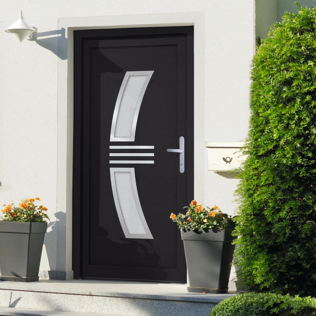vida XL Haustür Anthrazit 98x 200 cm PVC