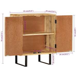Příborník se 2 dvířky 55x35x70 cm masivní mangovníkové dřevo - obrázek 7