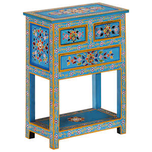 vidaXL puhvetkapp, t&uuml;rkiissinine, 55 x 30 x 76 cm, mangopuit