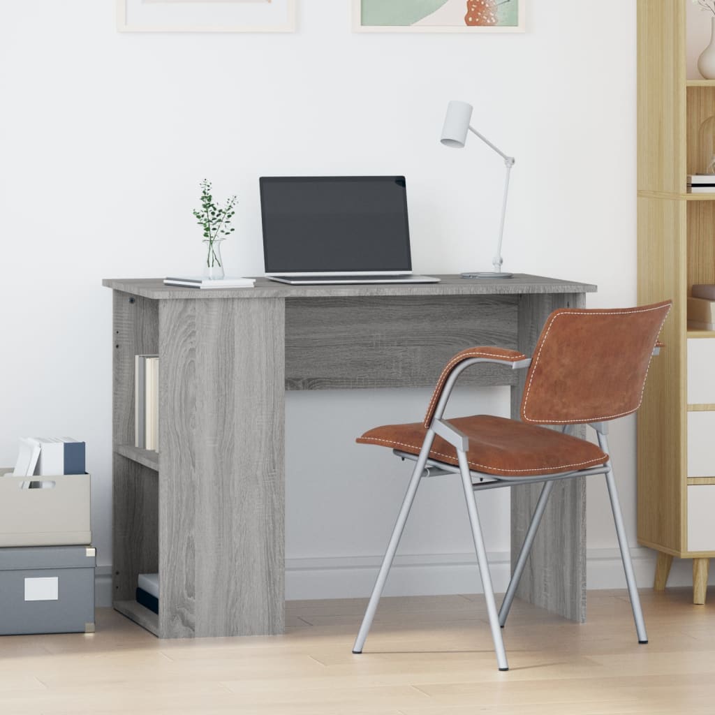 vidaXL skrivebord 100x55x75 cm konstrueret træ grå sonoma-eg
