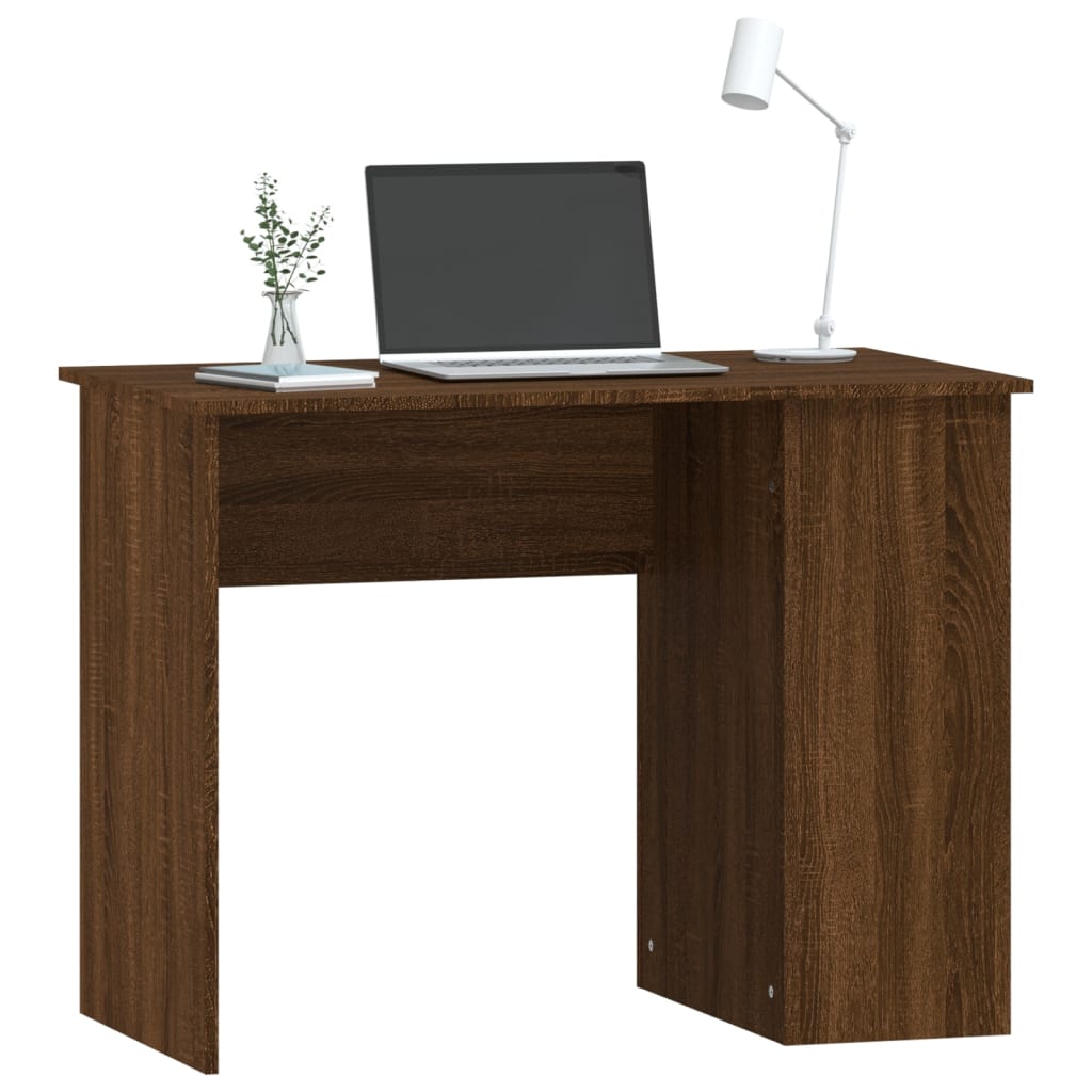 vidaXL Työpöytä ruskea tammi 100x55x75 cm tekninen puu