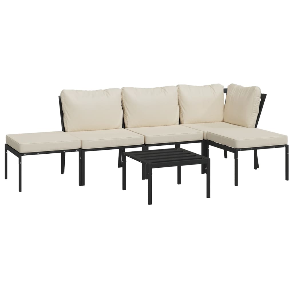 Thumbnail - vidaXL 6-tlg. Garten-Lounge-Set mit Sandfarbigen Kissen Stahl