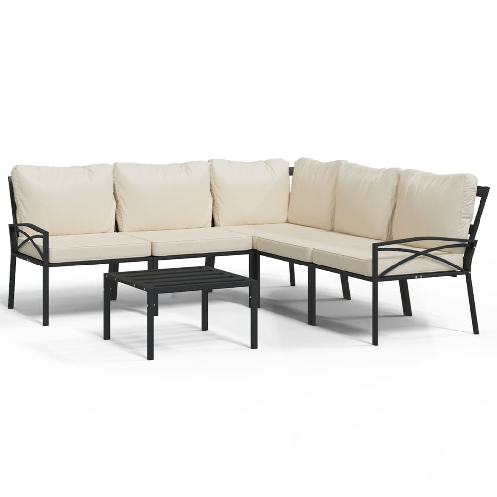 Thumbnail - vidaXL 6-tlg. Garten-Lounge-Set mit Sandfarbigen Kissen Stahl