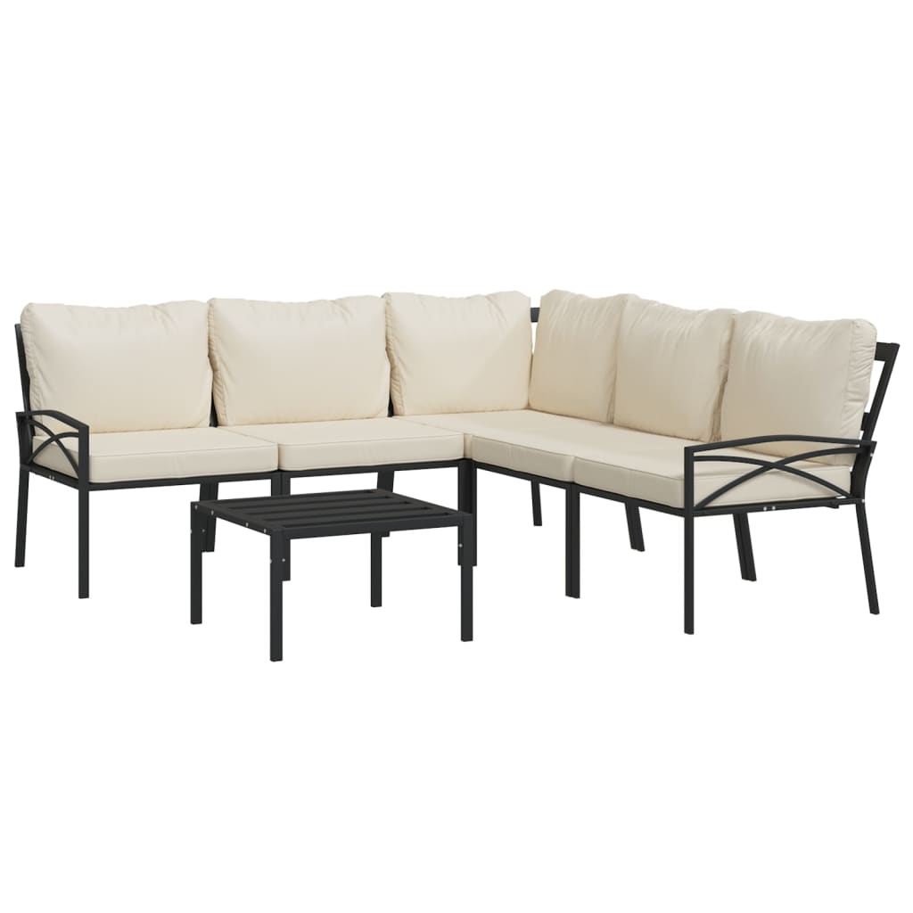Thumbnail - vidaXL 6-tlg. Garten-Lounge-Set mit Sandfarbigen Kissen Stahl