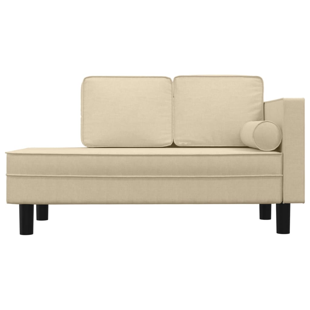 vidaXL Sofá diván con cojines y almohada tela color crema