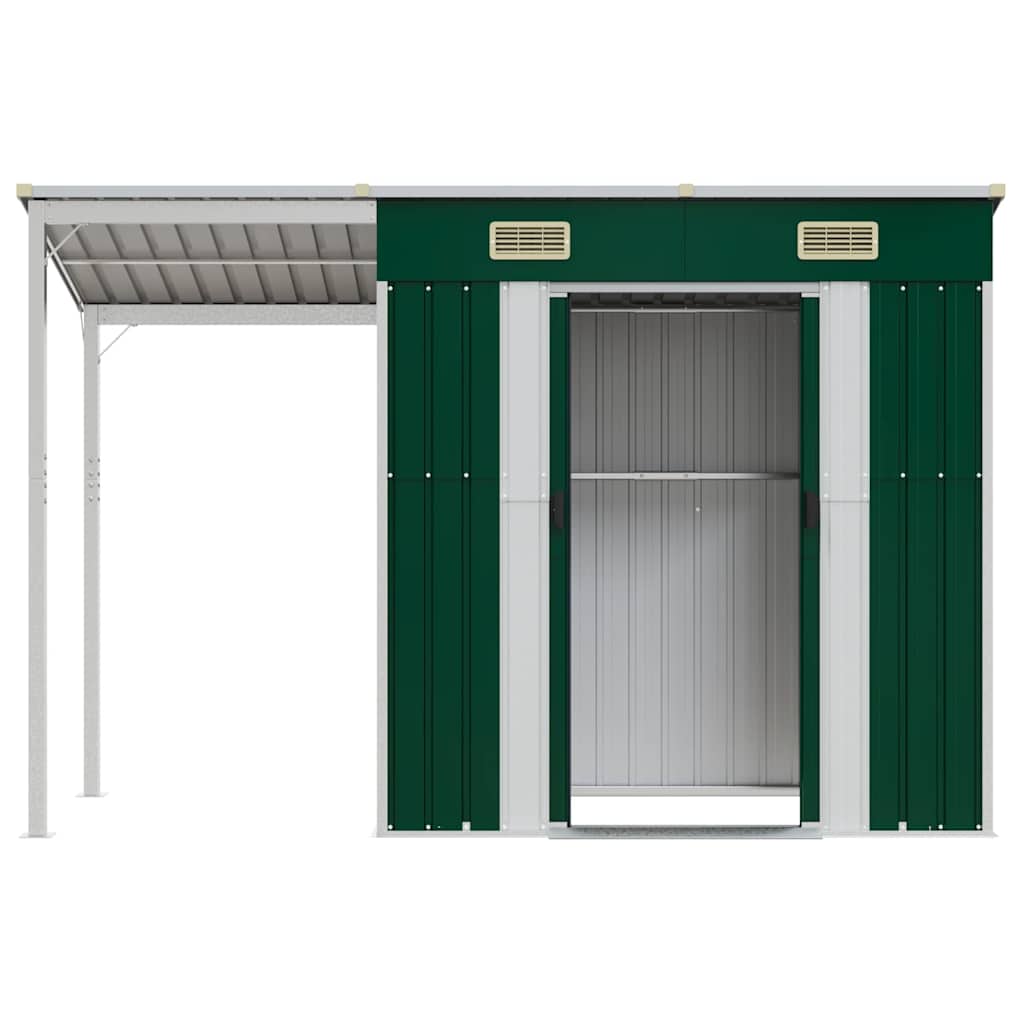 Garden Shed with Extended Roof Outdoor Backyard Storage House Steel vidaXL - Picture 32 of 60