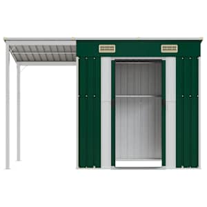 Zahradní kůlna s prodlouženou střechou zelená 277x107x181 cm - obrázek 4