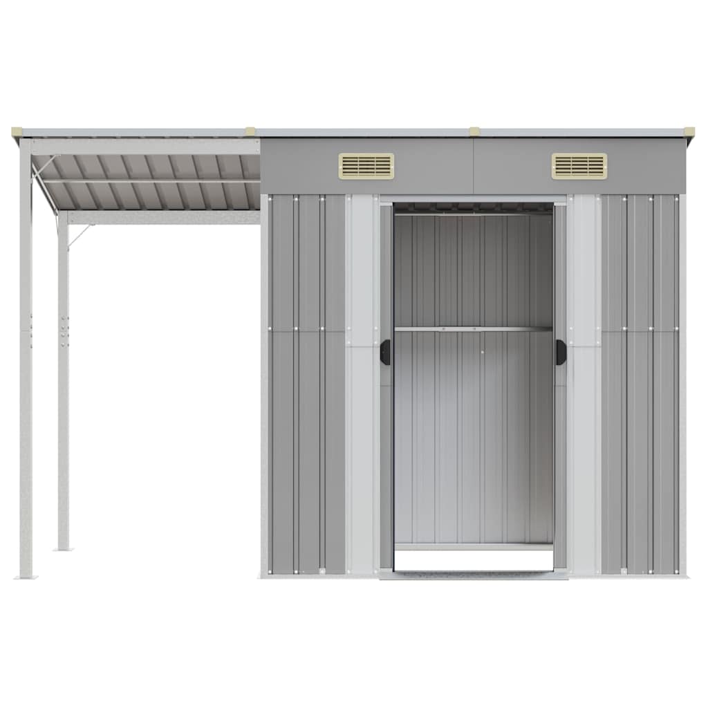 Garden Shed with Extended Roof Outdoor Backyard Storage House Steel vidaXL - Picture 54 of 60