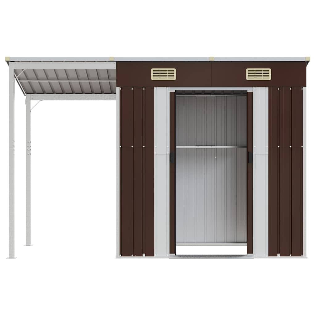 Garden Shed with Extended Roof Outdoor Backyard Storage House Steel vidaXL - Picture 21 of 60