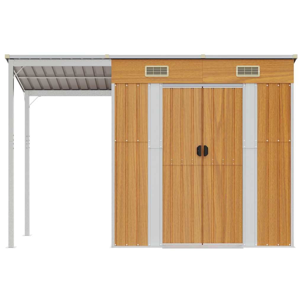 Garden Shed with Extended Roof Outdoor Backyard Storage House Steel vidaXL - Picture 42 of 60