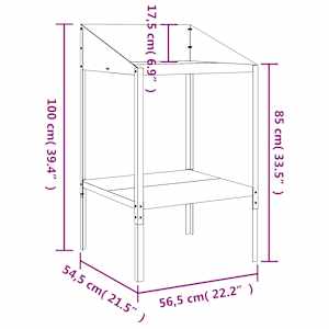 Stojan na rostliny antracitový 56,5x54,5x100cm pozinkovaná ocel - obrázek 7