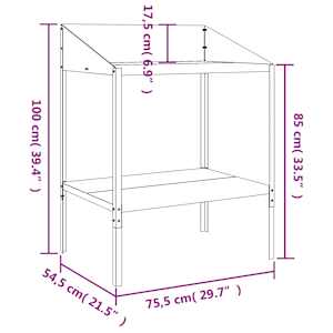 Stojan na rostliny antracitový 75,5x54,5x100cm pozinkovaná ocel - obrázek 7