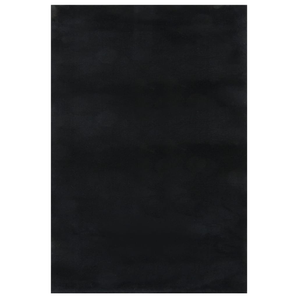 Image of vidaXL Washable Rug Soft Shaggy Black 160x230 cm Anti Slip