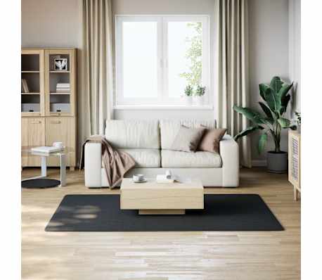 vidaXL Washable Rug Soft Shaggy Black 160x230 cm Anti Slip