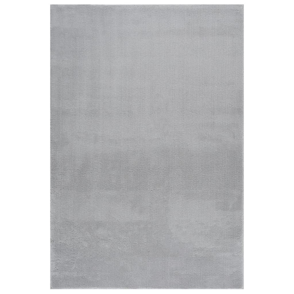 Image of vidaXL Washable Rug Soft Shaggy Grey 160x230 cm Anti Slip